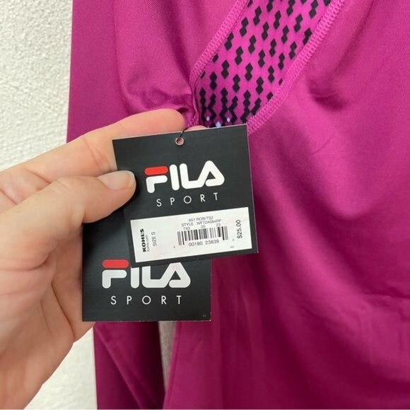 NWT Fila Sport Pink Purple Long Sleeve Running Top Sz Small - Picture 5 of 5